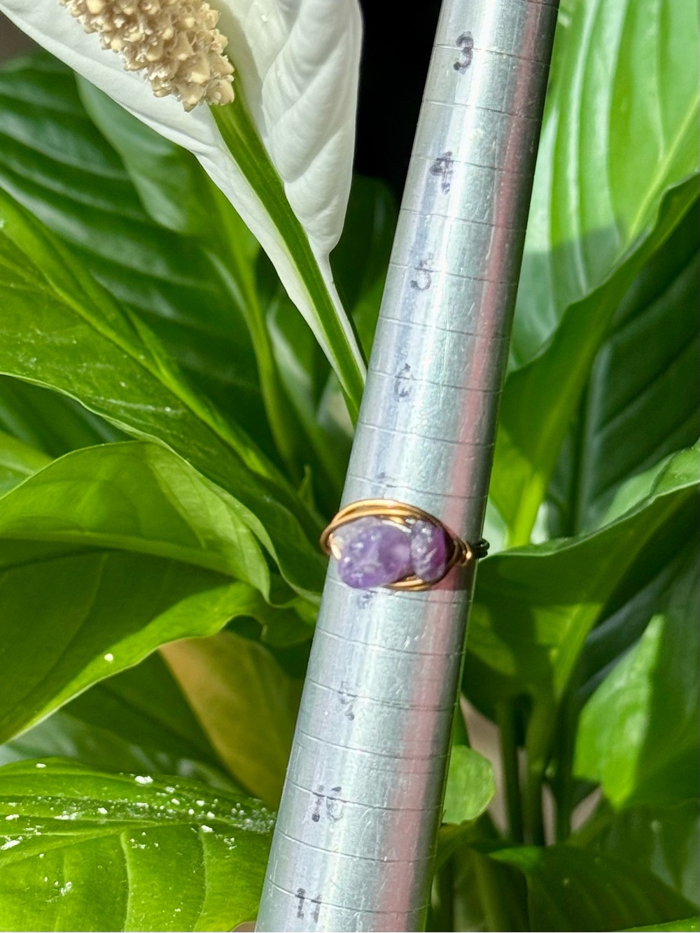 ✨AMETHYST | Wire Wrapped Gemstone Ring in Bronze Copper